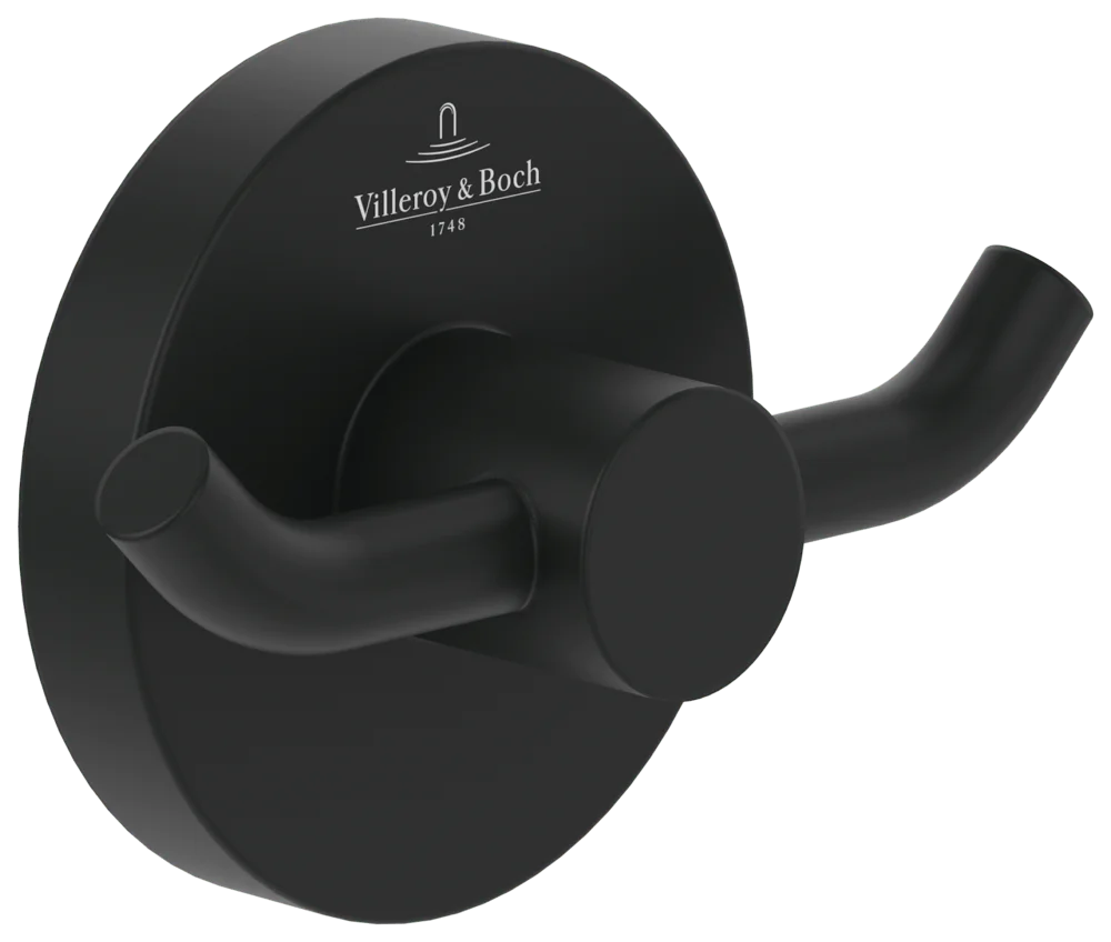 Villeroy & Boch Elements - Tender Doppel-Handtuchhaken, 76x32x54mm, K5 Matt Black Villeroy & Boch Elements - Tender Doppel-Handtuchhaken, 76x32x54mm, K5 Matt Black