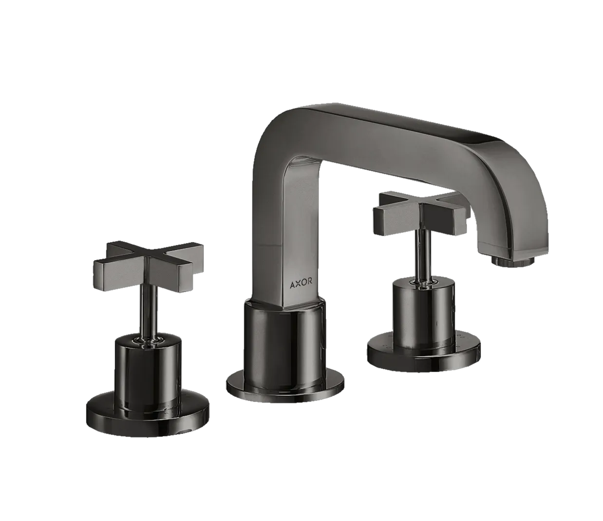 Hansgrohe AXOR Citterio 3-Loch Wannenrandarmatur mit Kreuzgriffen, Polished Black Chrome, Ausladung 190 mm, Normalstrahl, max. Durchfluss 21,5 l/min bei 3 bar, DN15, Wannenrandmontage Hansgrohe AXOR Citterio 3-Loch Wannenrandarmatur mit Kreuzgriffen, Polished Black Chrome, Ausladung 190 mm, Normalstrahl, max. Durchfluss 21,5 l/min bei 3 bar, DN15, Wannenrandmontage