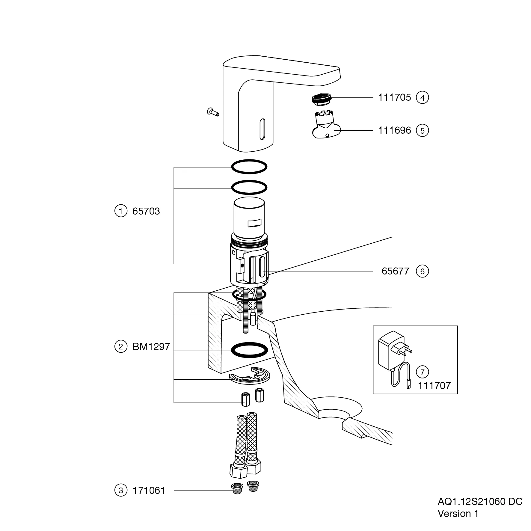 SENSORIC Elektr.Waschtischarmatur pulv.,kub.,Netzb. schw tiefmatt SENSORIC Elektr.Waschtischarmatur pulv.,kub.,Netzb. schw tiefmatt