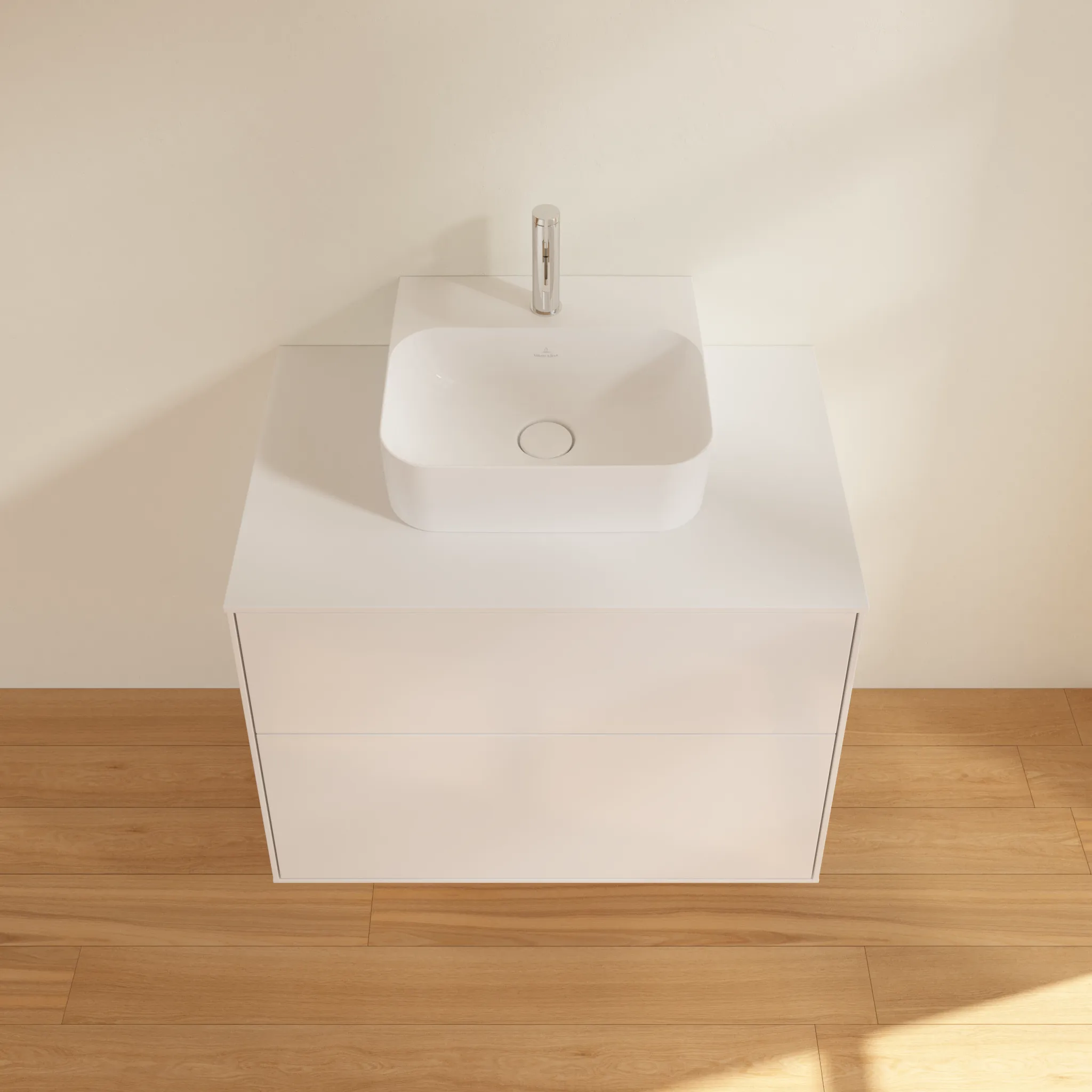 Villeroy & Boch Waschtischunterschrank „Finion“ für Schrankwaschtisch 80 × 60,3 × 50,1 cm 2 Schubladen, für Waschtischposition mittig mittig