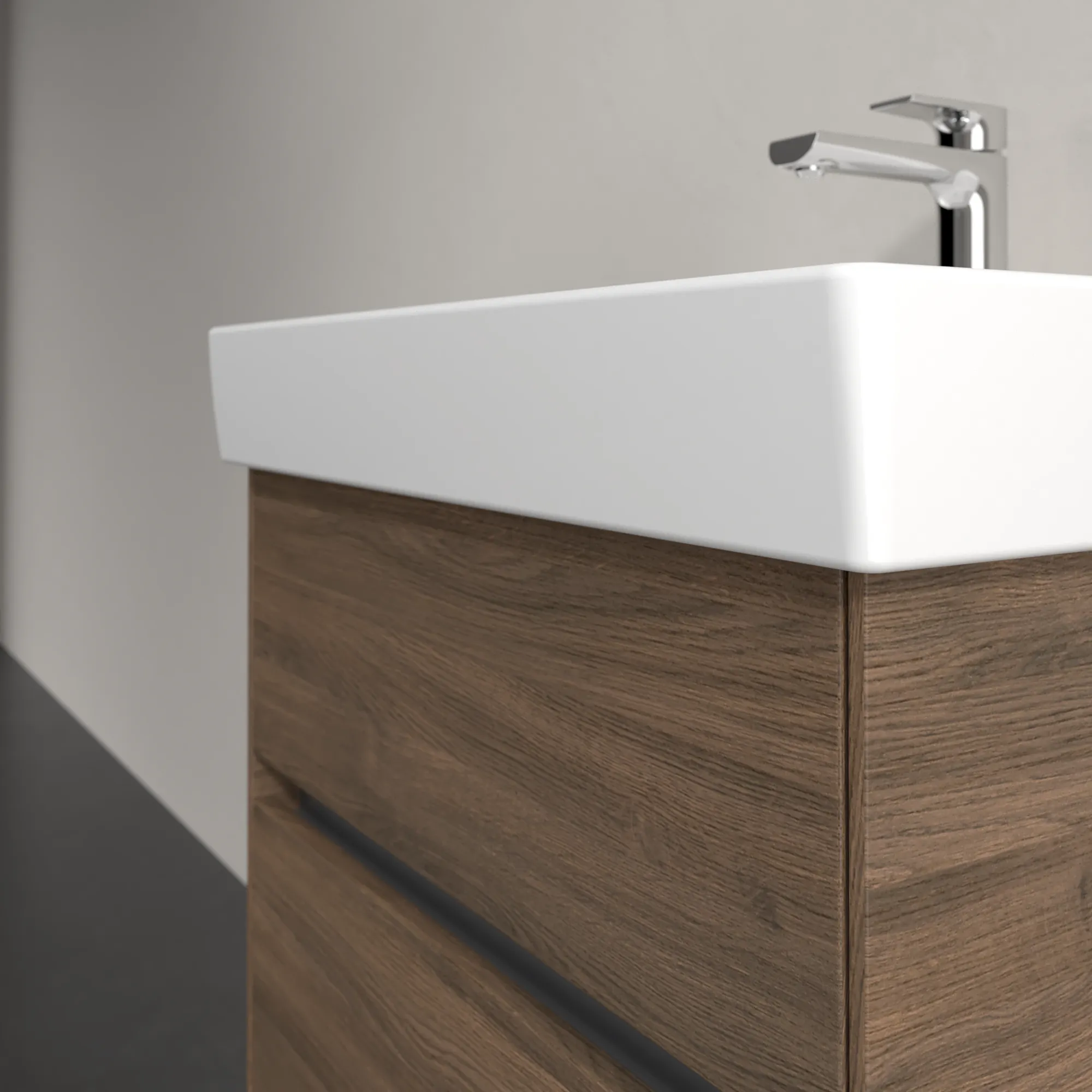 Villeroy & Boch Waschbeckenunterschrank Collaro C00800 Arizona Oak, 554x546x444 mm, mit SoftClosing, 1 Waschbecken, 2 Auszüge