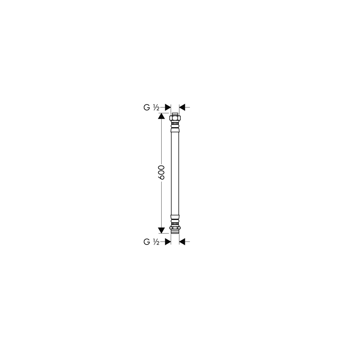 Anschlussschlauch für 2-Loch Wannenrandarmatur Thermostat, 60 cm
