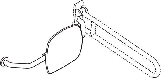 Rückenstütze, WA=230mm, links zur Befest.an Wand-/SK-Griff signalweiß