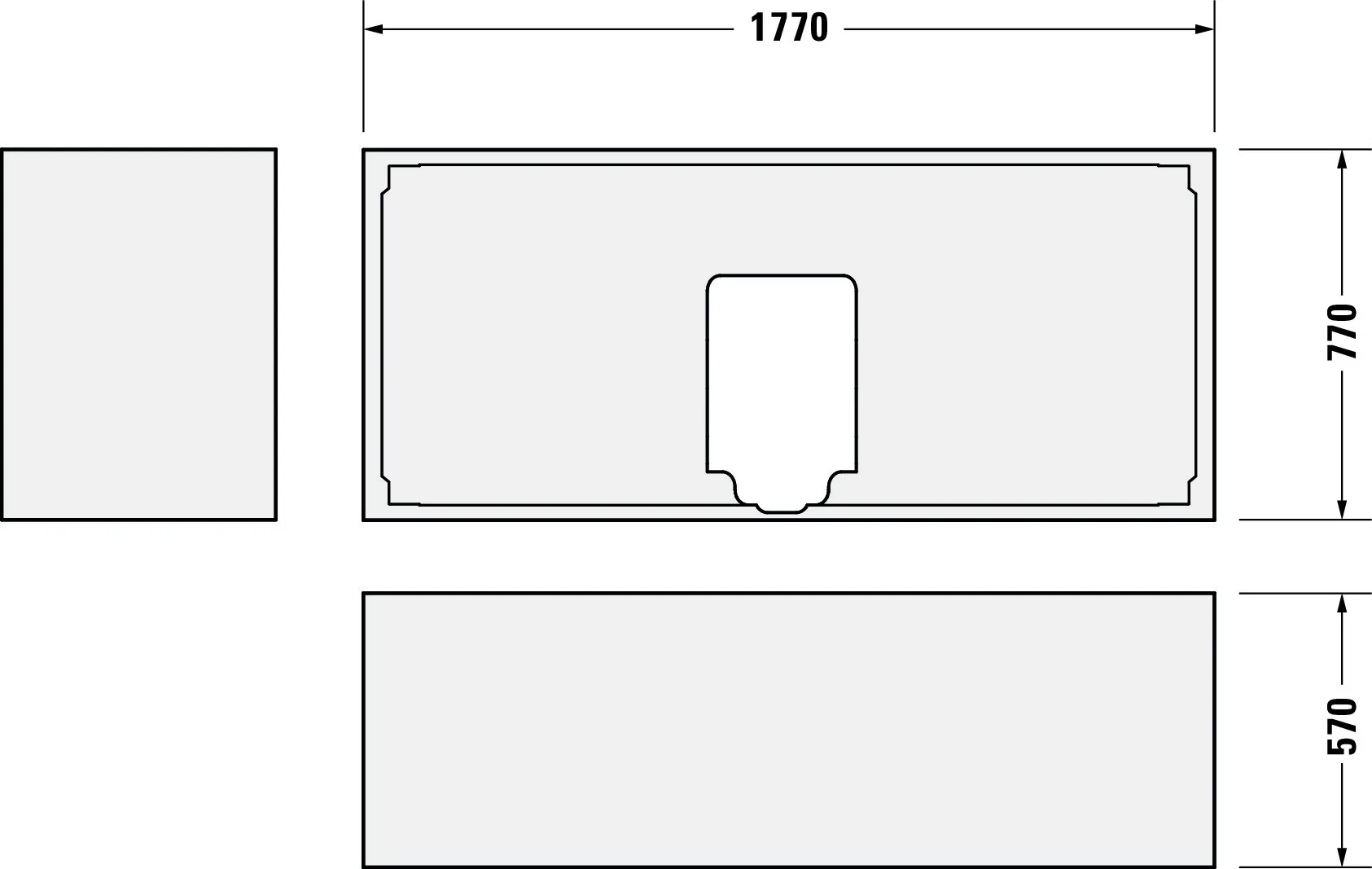 Duravit Badewanne „Starck“ rechteck 180 × 80 cm, Mittelablauf