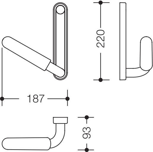 HEWI Haltegriff „Serie 802 LifeSystem“ in Signalweiß