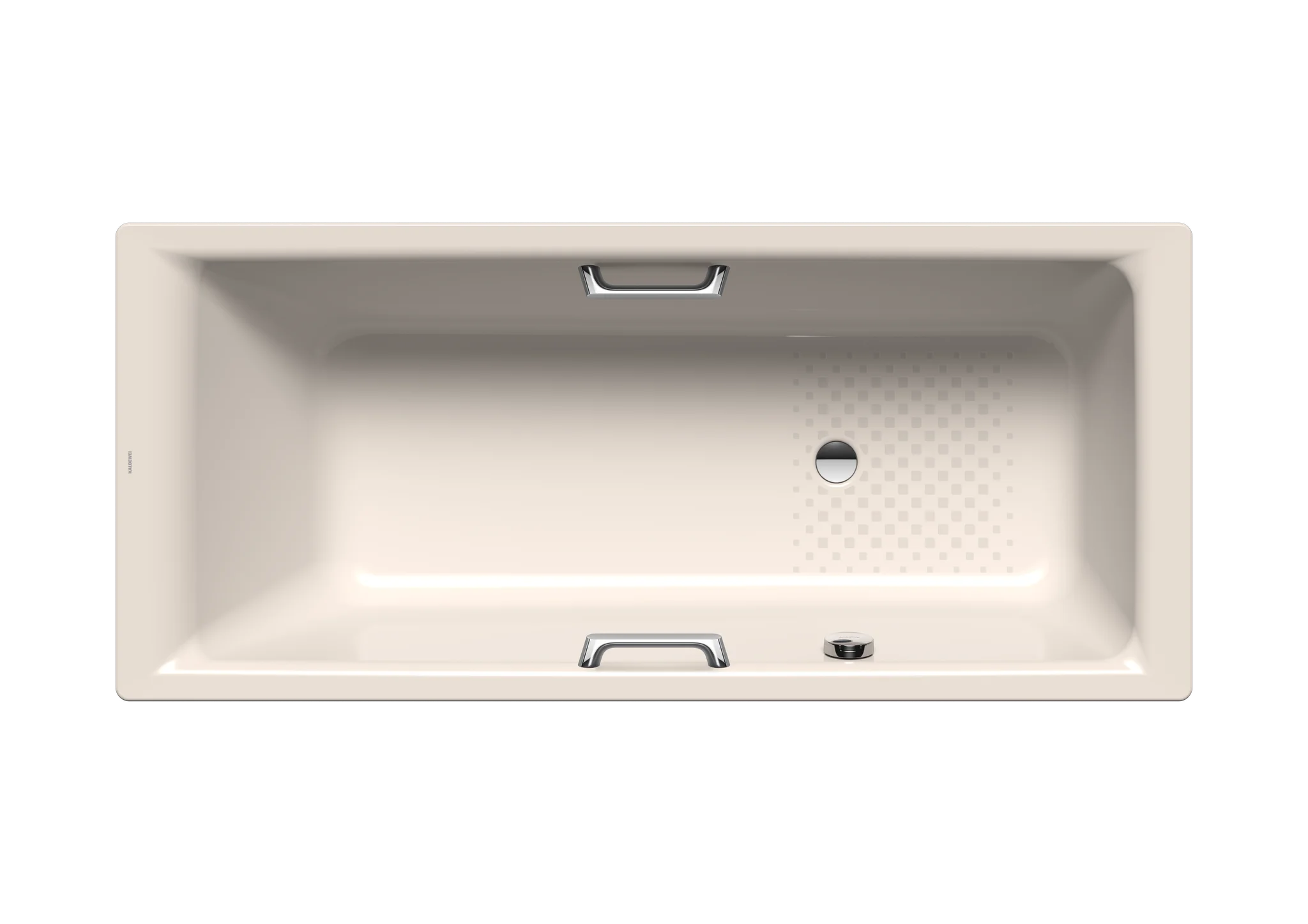 Kaldewei Badewanne „Puro“ Star rechteck 180 × 80 cm, mit Grifflochbohrungen mit seitlicher Überlaufbohrung, in pergamon