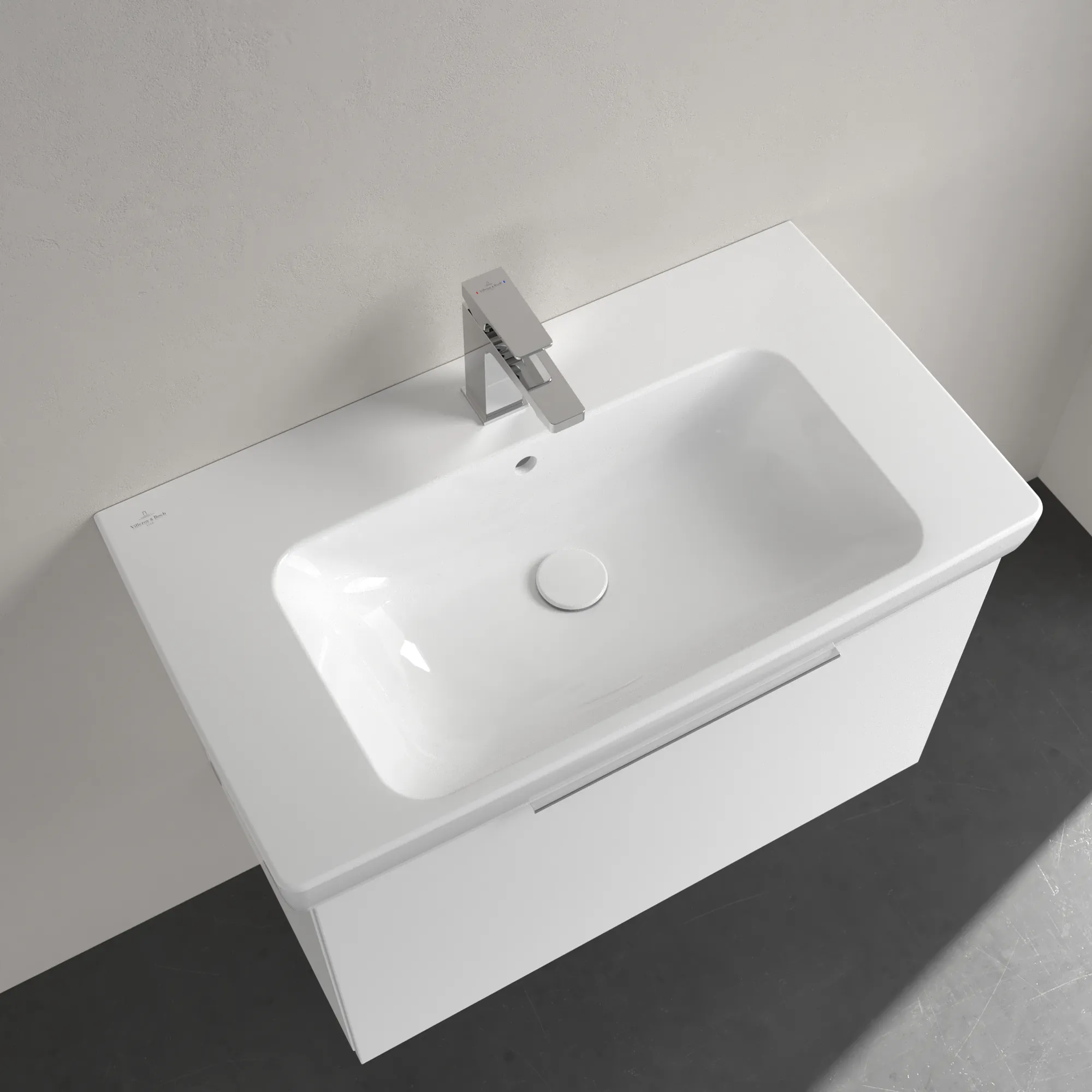Villeroy & Boch Waschbecken „Architectura“ 800 × 455 × 165 mm, ohne Hahnlochbohrung, für Becken mittig