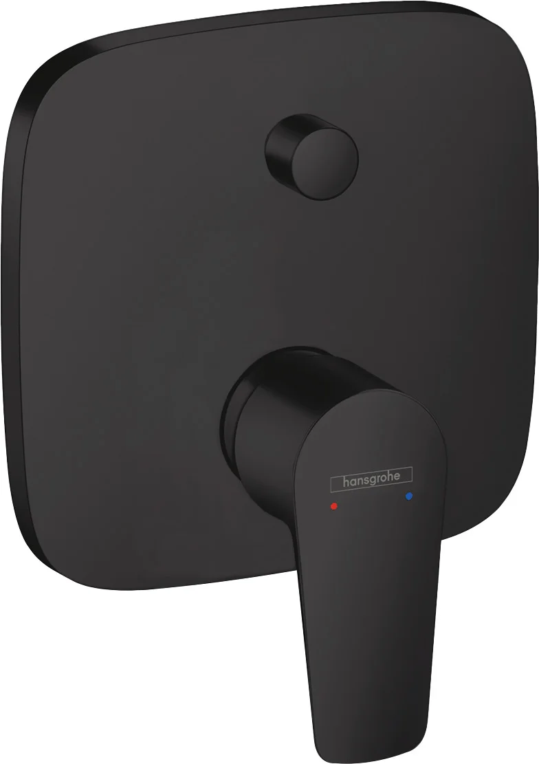 Hansgrohe Talis E Einhebel-Wannenmischer Unterputz mattschwarz, Keramikmischsystem, einstellbare Temperaturbegrenzung, automatische Rückstellung, Schalldämpfer, für iBox universal