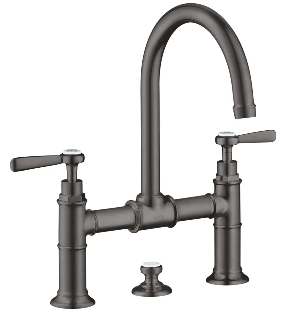 Hansgrohe AXOR Montreux 2-Griff Waschtischarmatur in Brushed Black Chrome, Ausladung 175 mm, Auslaufhöhe 224 mm, Hebelgriff, max. Durchfluss 5 l/min