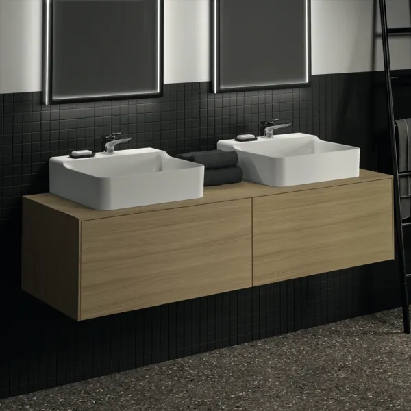 Ideal Standard Waschtischunterschrank „Conca“ 158,7 × 37 × 50,5 cm Eiche hell Furnier