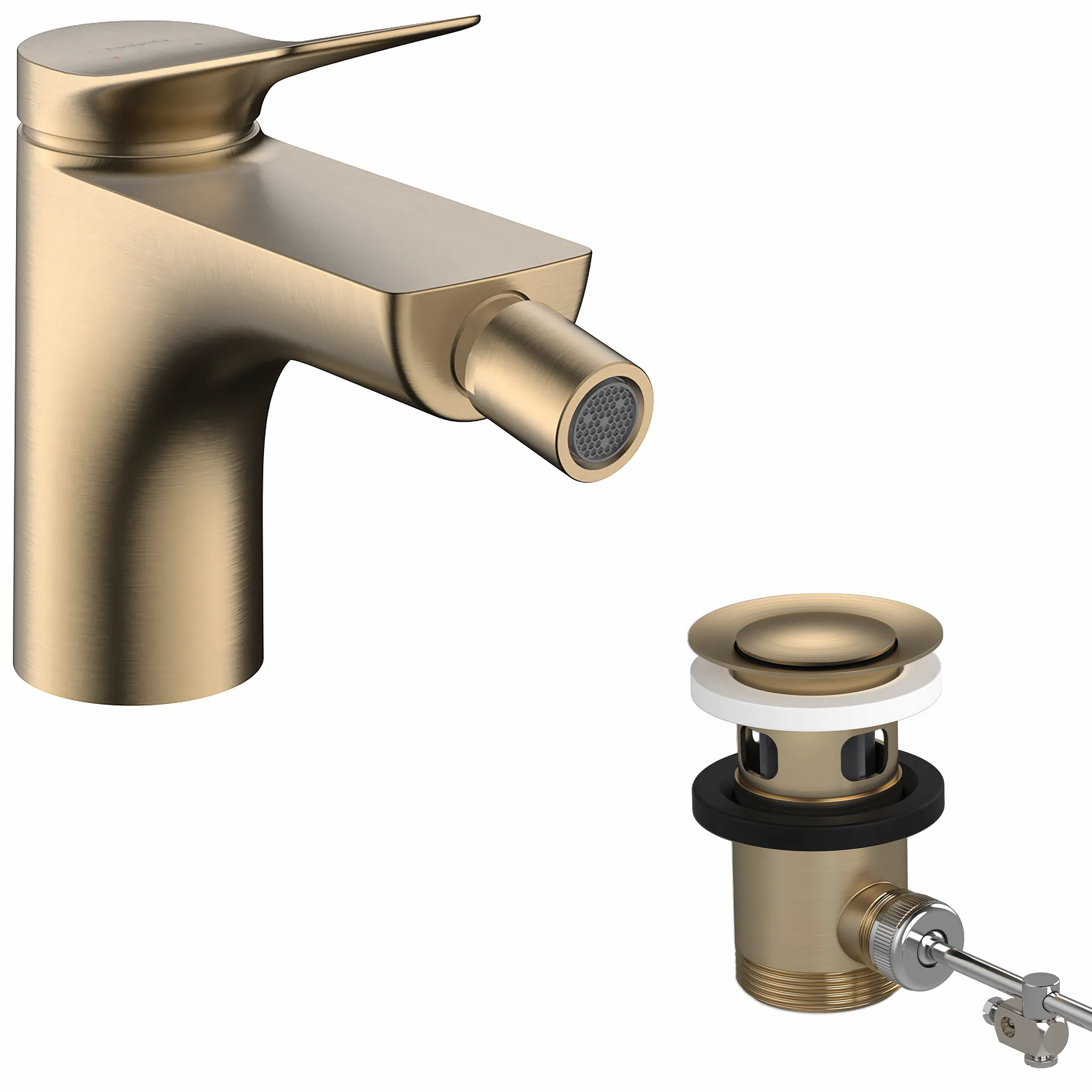 Hansgrohe Vivenis Einhebel-Bidetmischer mit Zugstangen-Ablaufgarnitur, Brushed Bronze