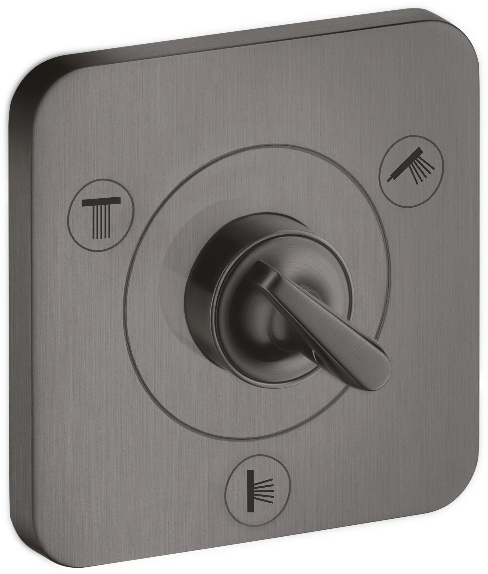 Hansgrohe AXOR Citterio E Ab- und Umstellventil Trio/Quattro 120/120 Unterputz, Brushed Black Chrome