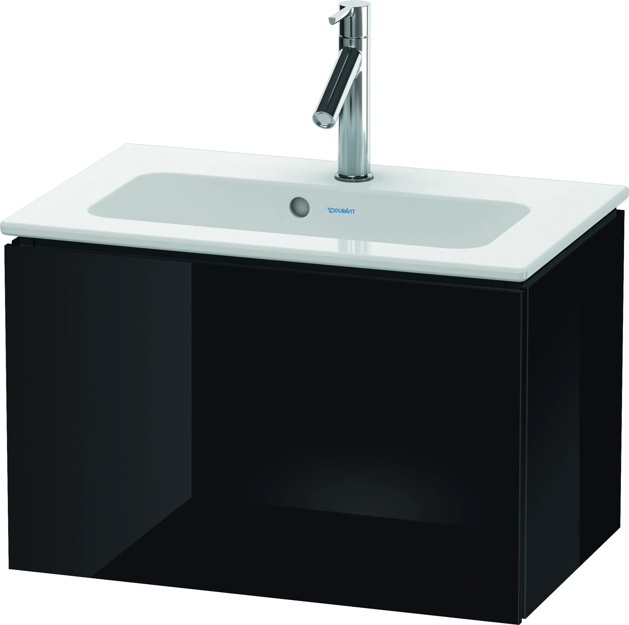 Duravit Waschtischunterschrank wandhängend „L-Cube“ 62 × 40 × 39,1 cm Schwarz Hochglanz