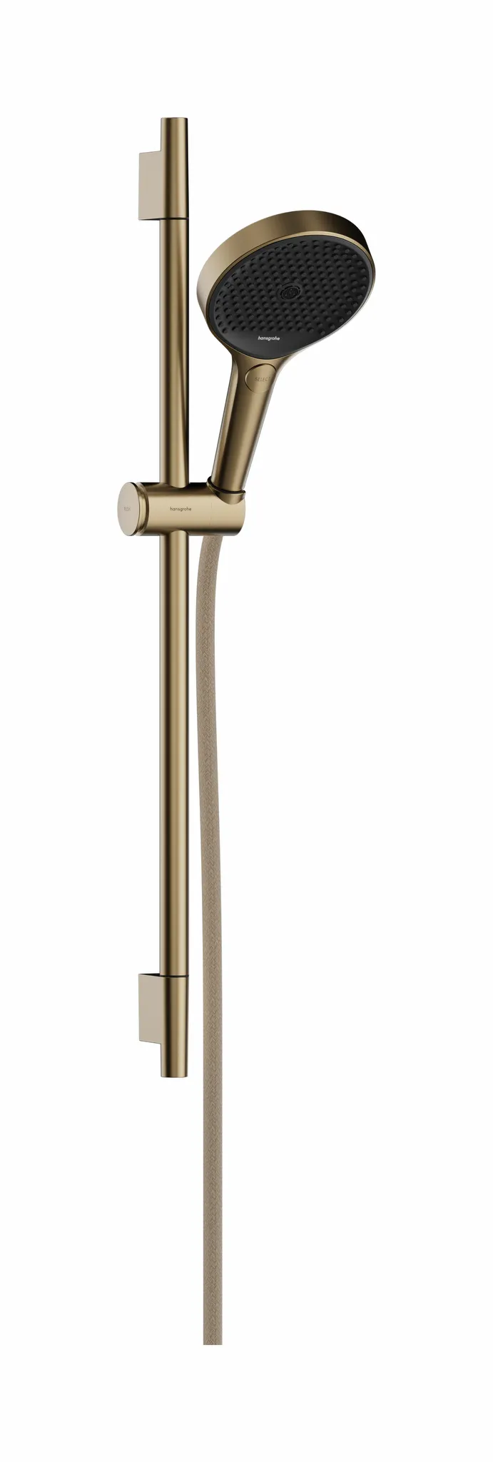 Hansgrohe Rainfinity Brauseset 130 3jet mit Handbrausehalterung und Textilbrauseschlauch, Brushed Bronze