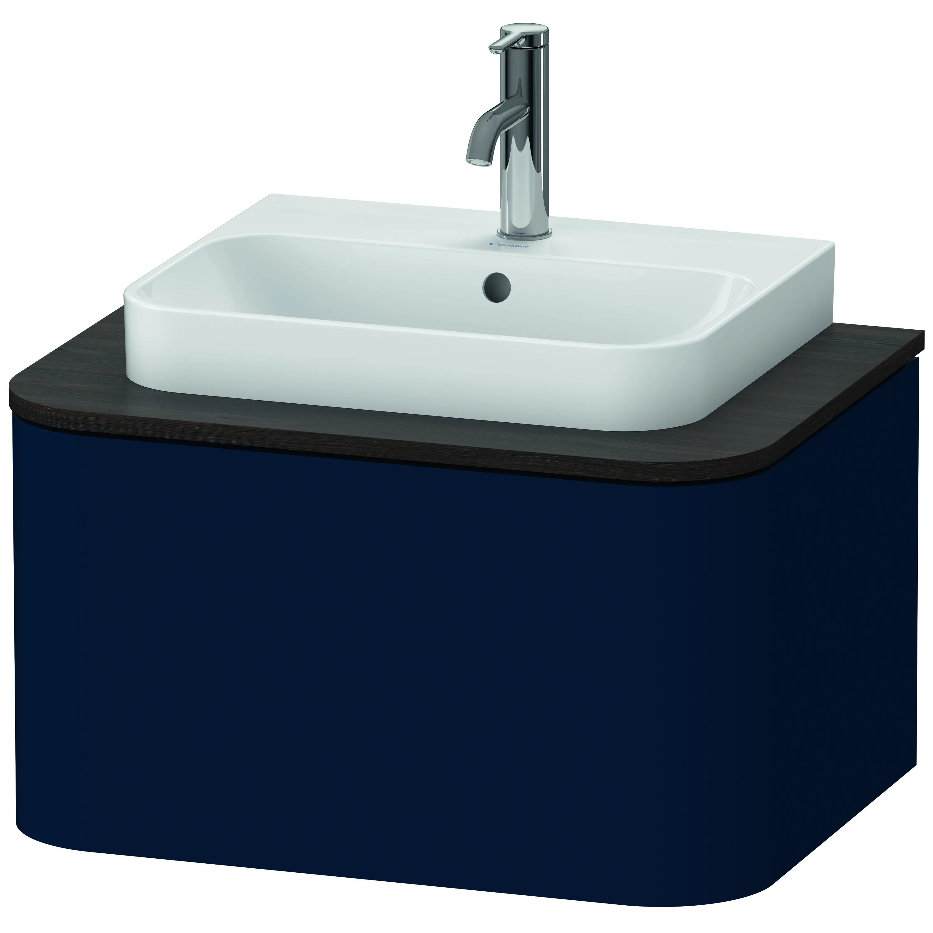 Duravit Waschtischunterschrank wandhängend „Happy D.2 Plus“ Nachtblau Seidenmatt