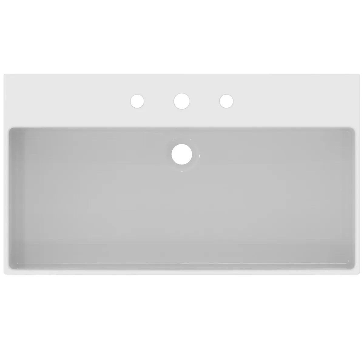 Waschbecken „Extra“ 81,5 × 45 × 15 cm, Hahnlochposition mittig in Weiß Waschbecken „Extra“ 81,5 × 45 × 15 cm, Hahnlochposition mittig in Weiß