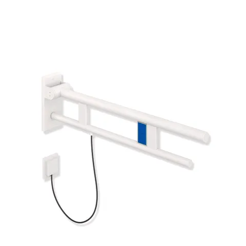 SK-Griff Duo (A), li, 850, WC-Spül (E-Ausf.),plvb weiß tiefmatt SK-Griff Duo (A), li, 850, WC-Spül (E-Ausf.),plvb weiß tiefmatt