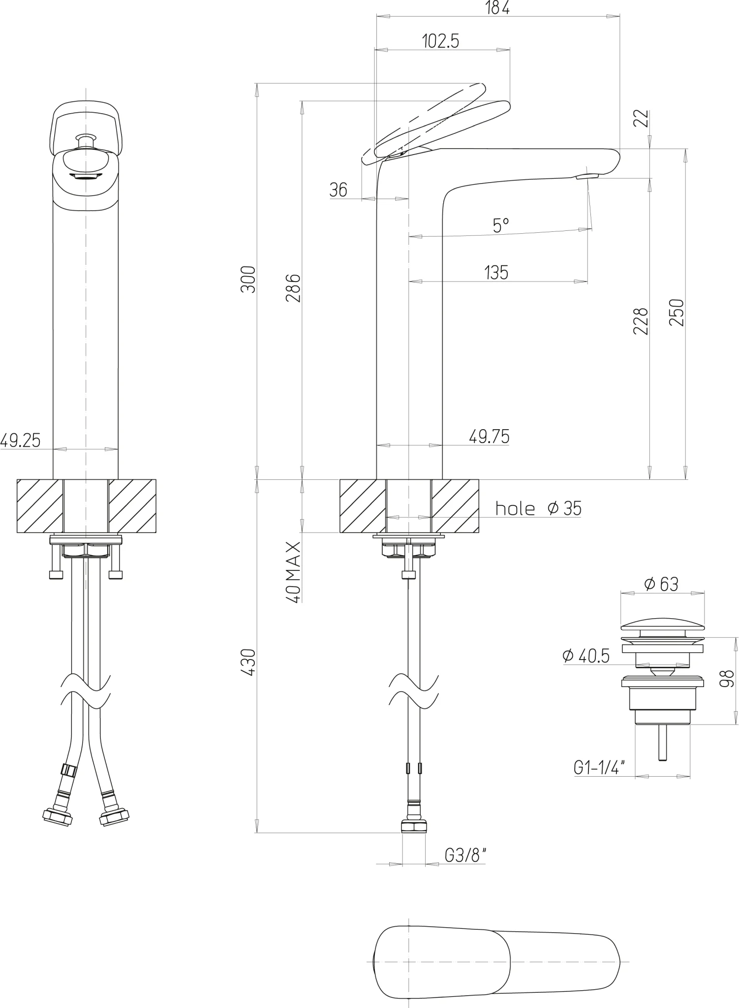 Villeroy & Boch Antao Einhebel-Waschtischarmatur erhöht TVW111005000 50x250x184mm Chrom Villeroy & Boch Antao Einhebel-Waschtischarmatur erhöht TVW111005000 50x250x184mm Chrom