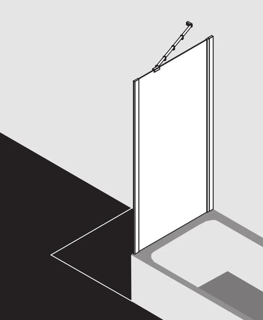 Kermi Duschdesign IBIZA 2000 Duschkabine, I2 TWO, Seitenwand verkürzt auf Badewanne, H 1600 mm, SW 680-710 mm Kermi Duschdesign IBIZA 2000 Duschkabine, I2 TWO, Seitenwand verkürzt auf Badewanne, H 1600 mm, SW 680-710 mm