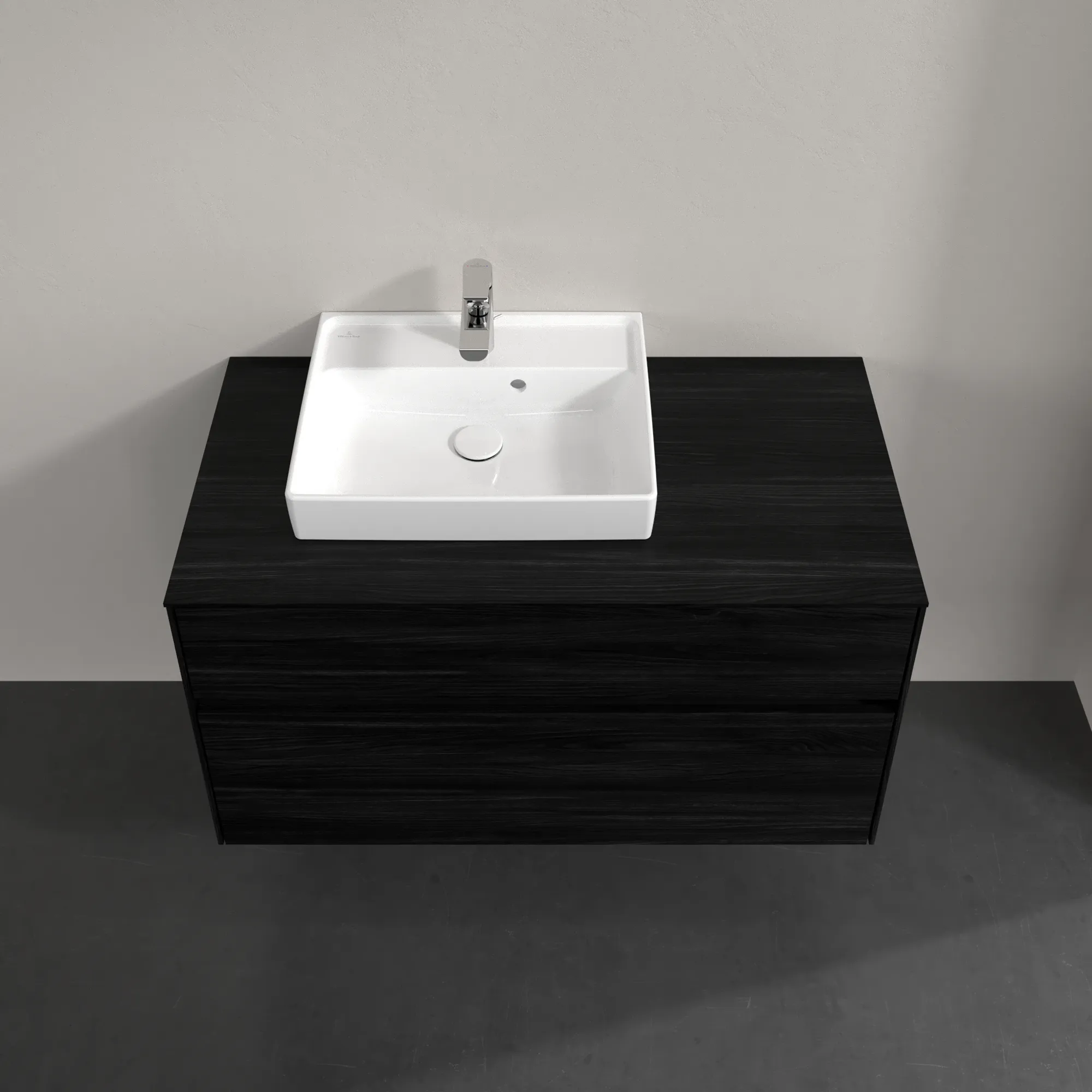 Villeroy & Boch Waschbeckenunterschrank Collaro C01400, 1000x548x500 mm, Black Oak, mit SoftClosing, 2 Auszüge