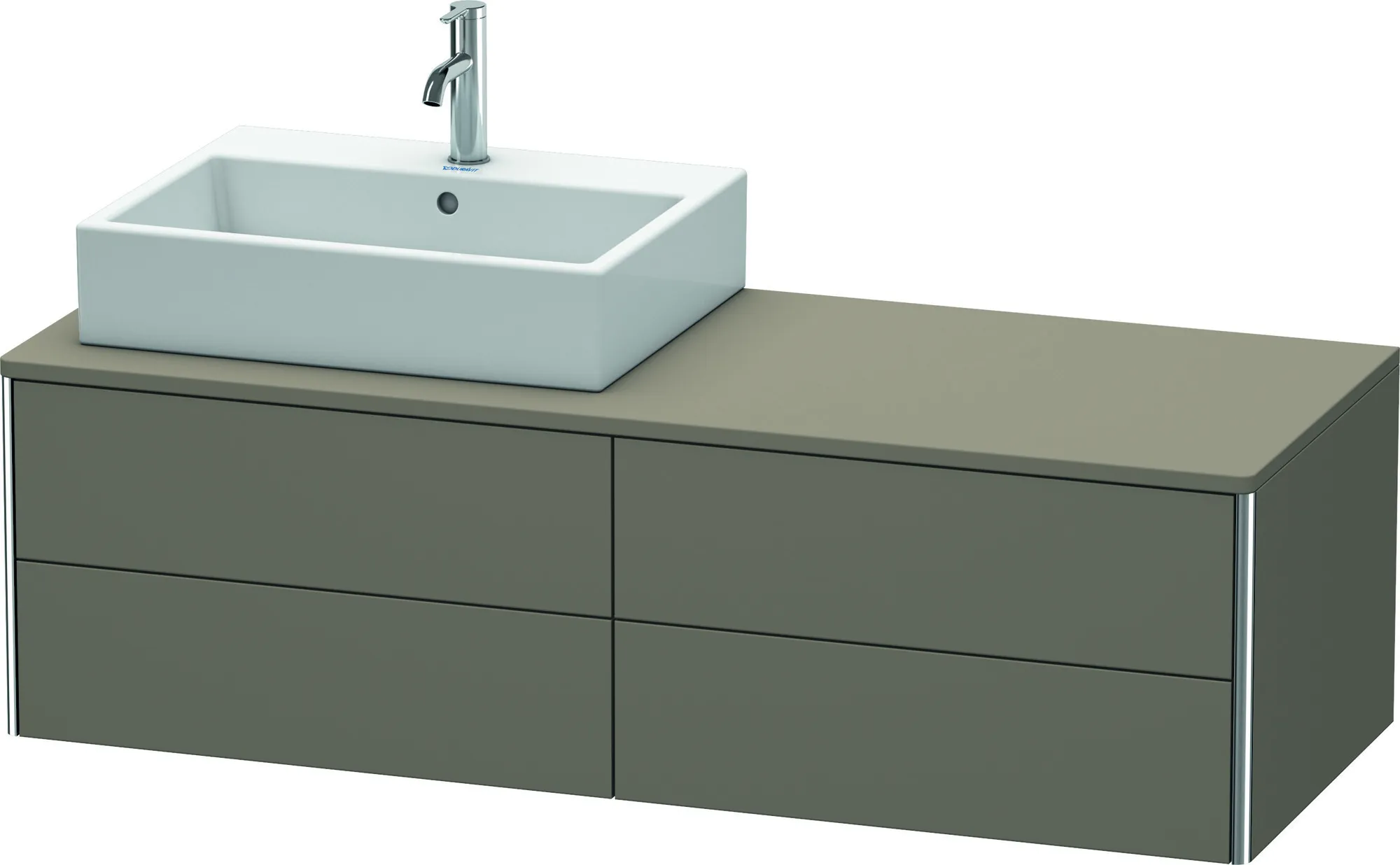 Duravit Waschtischunterschrank wandhängend „XSquare“ 140 × 40 × 54,8 cm Flannel Grey Seidenmatt