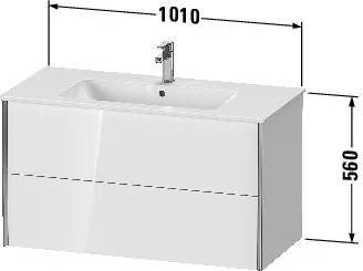 Duravit Waschtischunterschrank wandhängend „XViu“ 101 × 56 × 48 cm in Schwarz Hochglanz