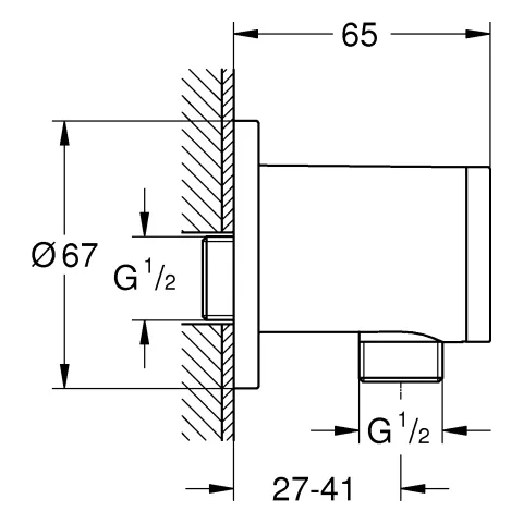Wandanschlussbogen Tempesta 28680_1, Außengewinde, eigensicher, chrom Wandanschlussbogen Tempesta 28680_1, Außengewinde, eigensicher, chrom