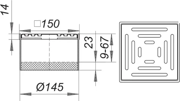 Aufsatz KE 15, 150 x 150 mm