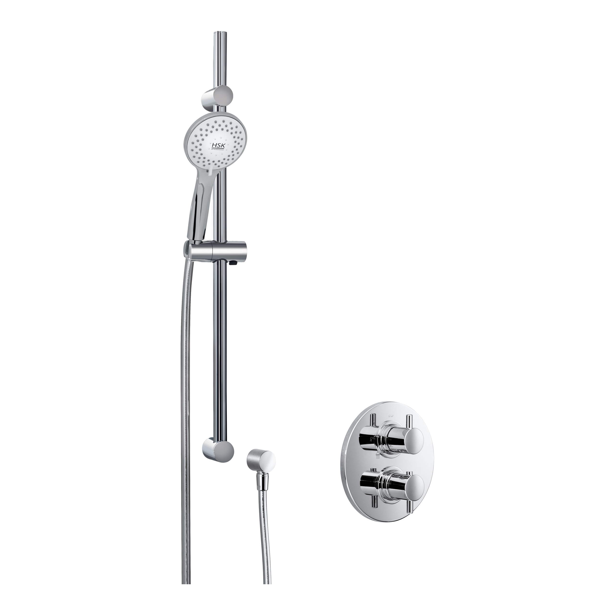 HSK gerahmte Schiebetür 3-teilig „Favorit“ Glas Chinchilla, Profile Weiß, H: 1850 mm HSK gerahmte Schiebetür 3-teilig „Favorit“ Glas Chinchilla, Profile Weiß, H: 1850 mm