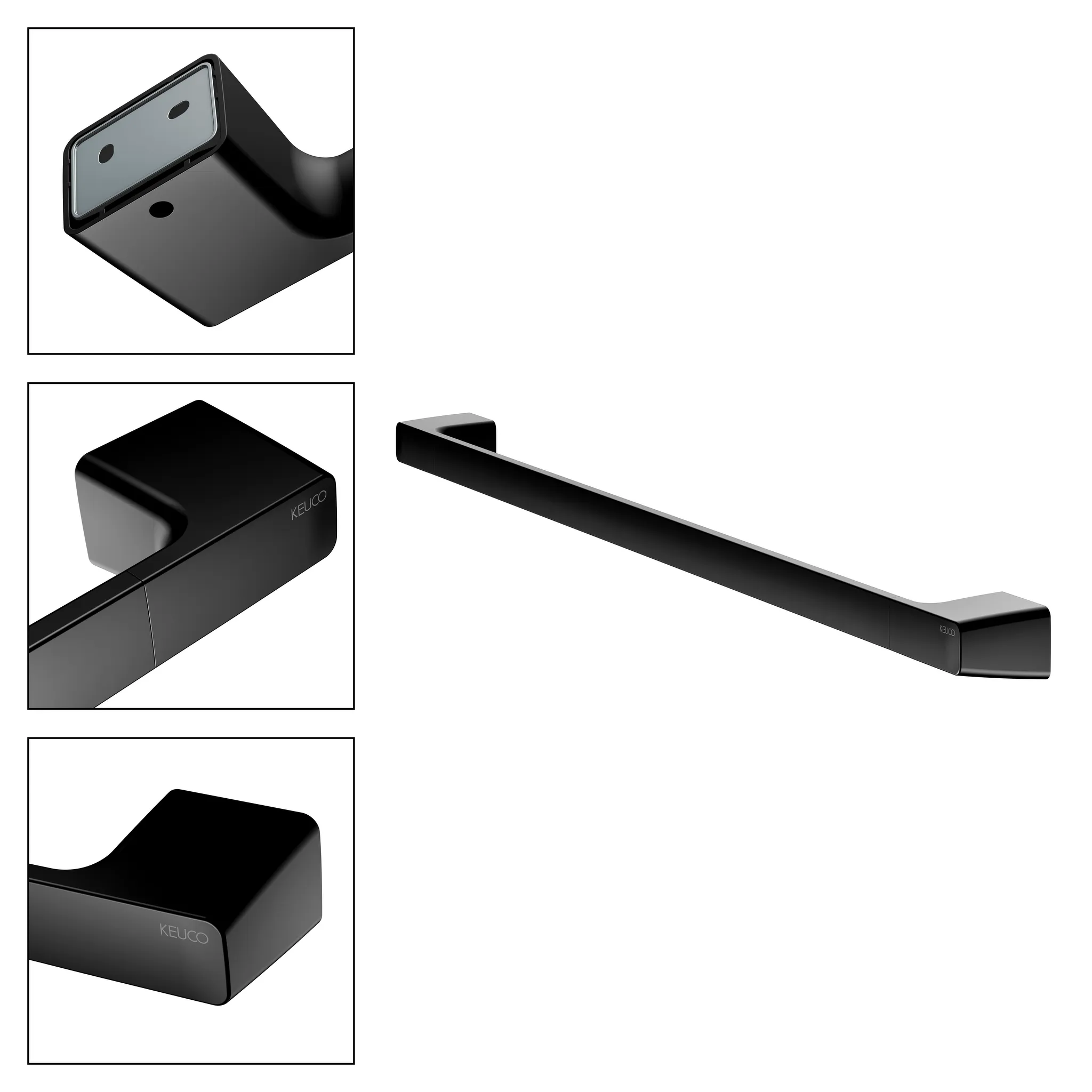 Aveno Badetuchhalter 800 mm schwarz matt