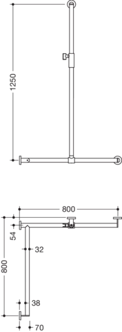 HEWI Haltegriff „System 900“ in Schwarz tiefmatt / Schwarz matt, Befestigung verdeckt