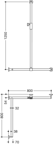 HEWI Haltegriff Ausführung links „System 900“, Befestigung verdeckt HEWI Haltegriff Ausführung links „System 900“, Befestigung verdeckt