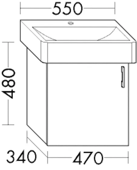 Waschtischunterschrank Sys30 von burgbad – 1 Tür, 470 x 340 mm Tiefe, 480 mm Höhe Waschtischunterschrank Sys30 von burgbad – 1 Tür, 470 x 340 mm Tiefe, 480 mm Höhe