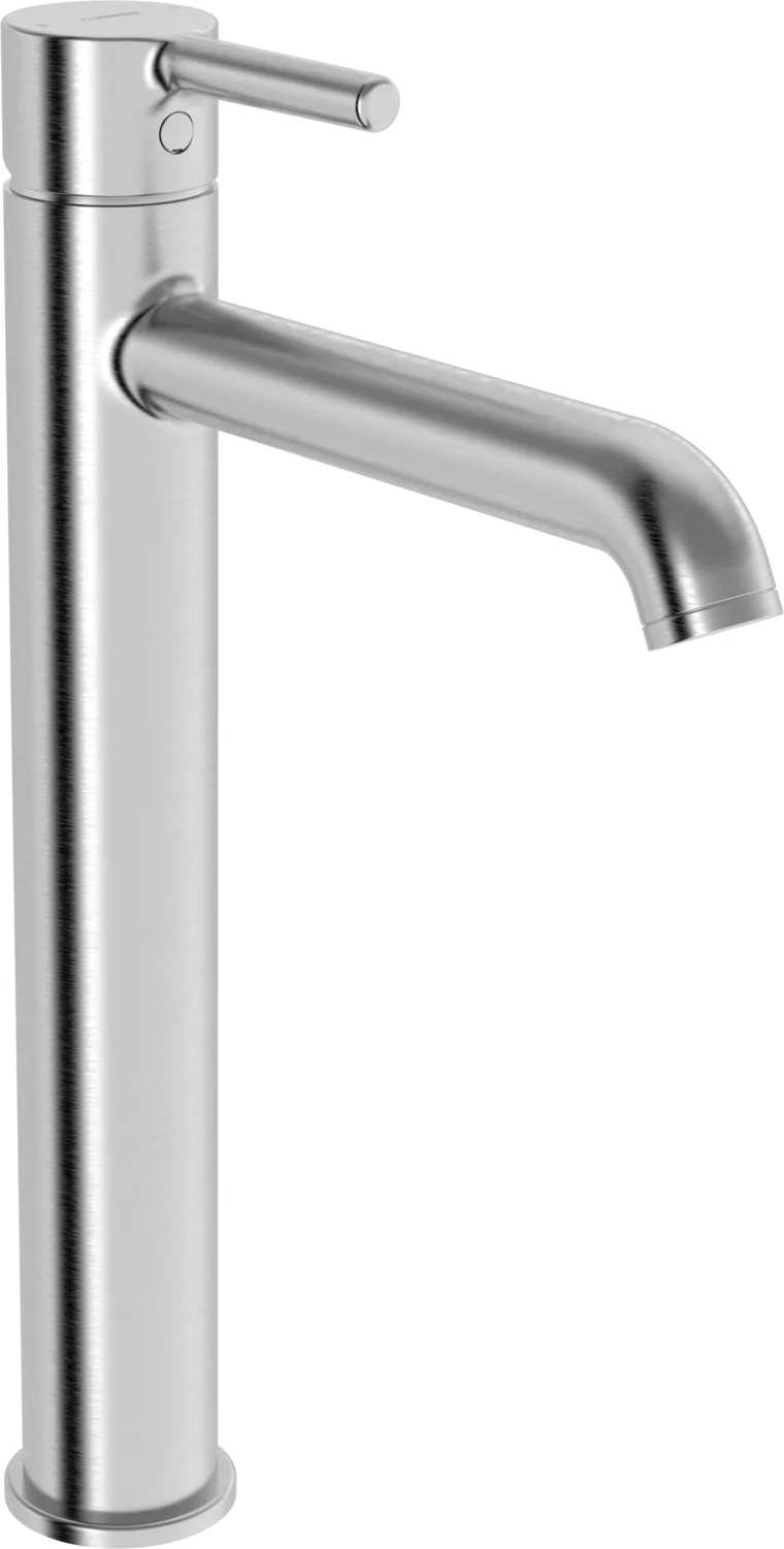 HansaVANTIS Style Waschtischarmatur, 168 mm Ausladung, Stahl gebürstet