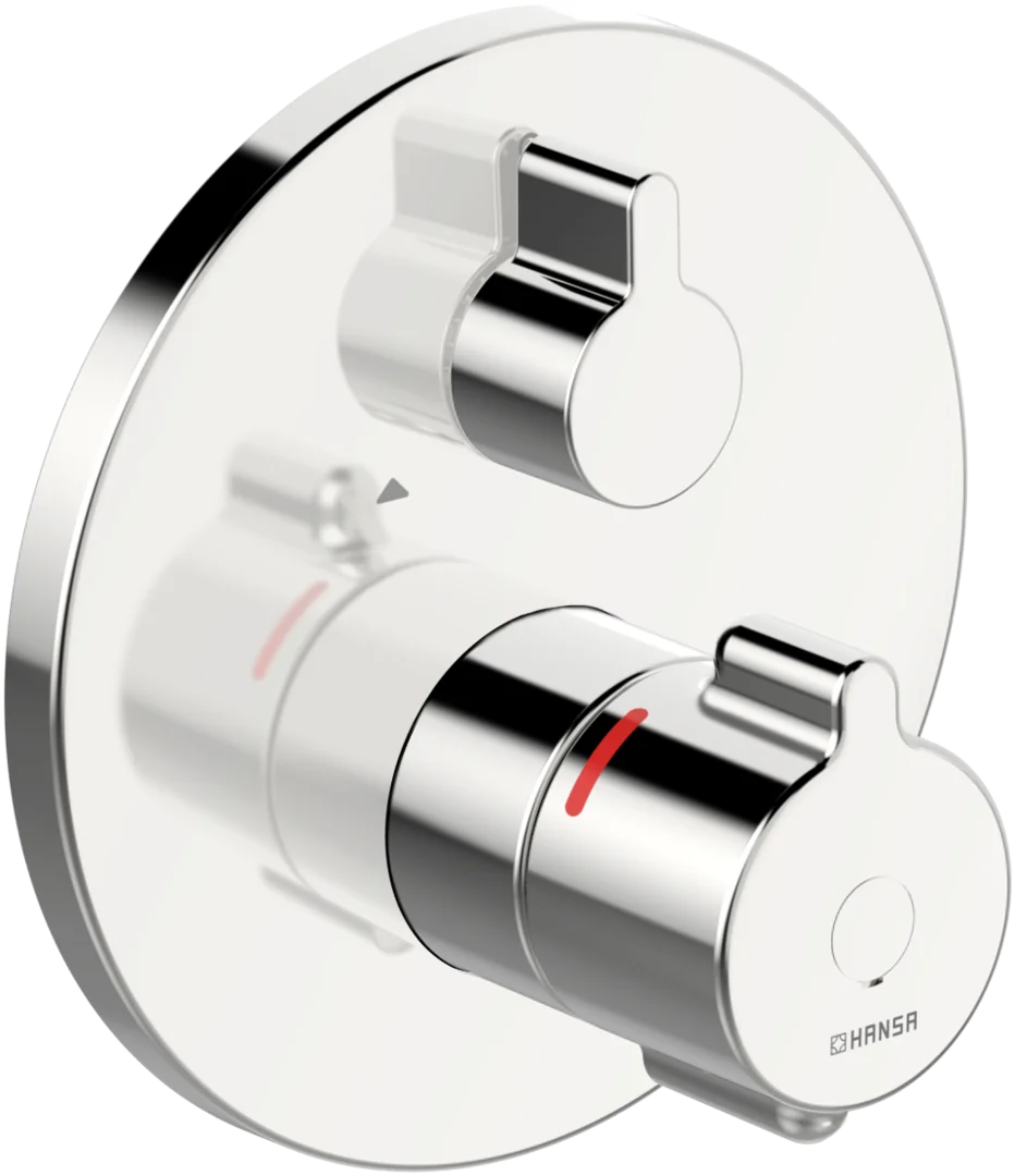 HansaCLINICA Duscharmatur Hansaclinica 2018 Fertigmontageset für Brausebatterie HansaCLINICA 8861 Rosette rund Chrom
