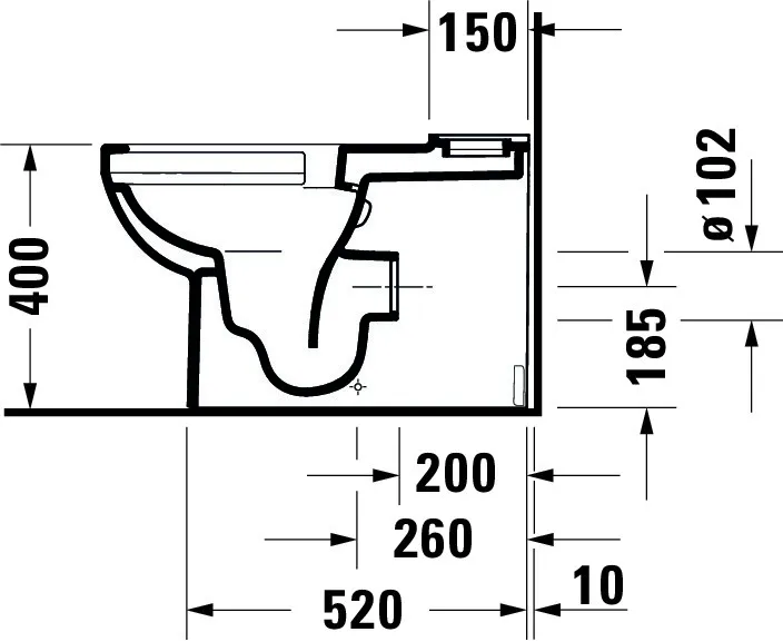 Stand-WC Kombi No.1,Weiß, 650mm,riml,TS,Abg.waagr.,var.Zul., 