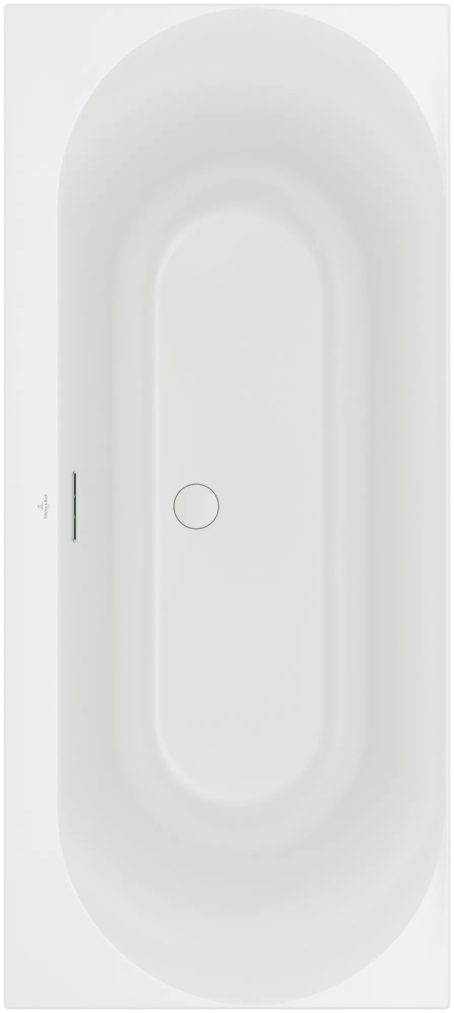 Villeroy & Boch Badewanne mit ovaler Innenform „Loop & Friends“ rechteck 180 × 80 cm, Mittelablauf in Stone White Villeroy & Boch Badewanne mit ovaler Innenform „Loop & Friends“ rechteck 180 × 80 cm, Mittelablauf in Stone White