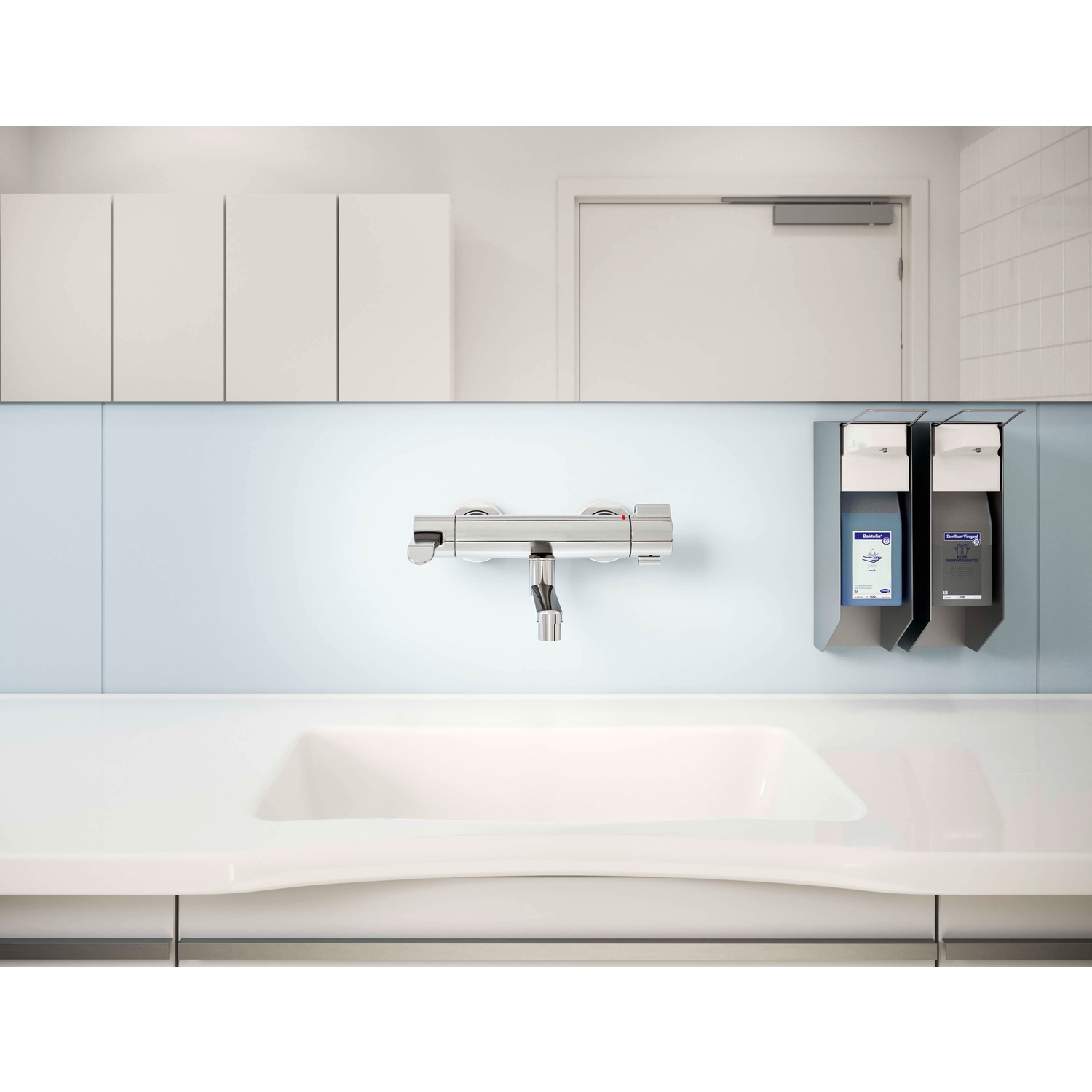 Zweihand-Waschtischarmatur Bedienungshebel lang „Clinica“ Ausladung 285 mm in Chrom Zweihand-Waschtischarmatur Bedienungshebel lang „Clinica“ Ausladung 285 mm in Chrom