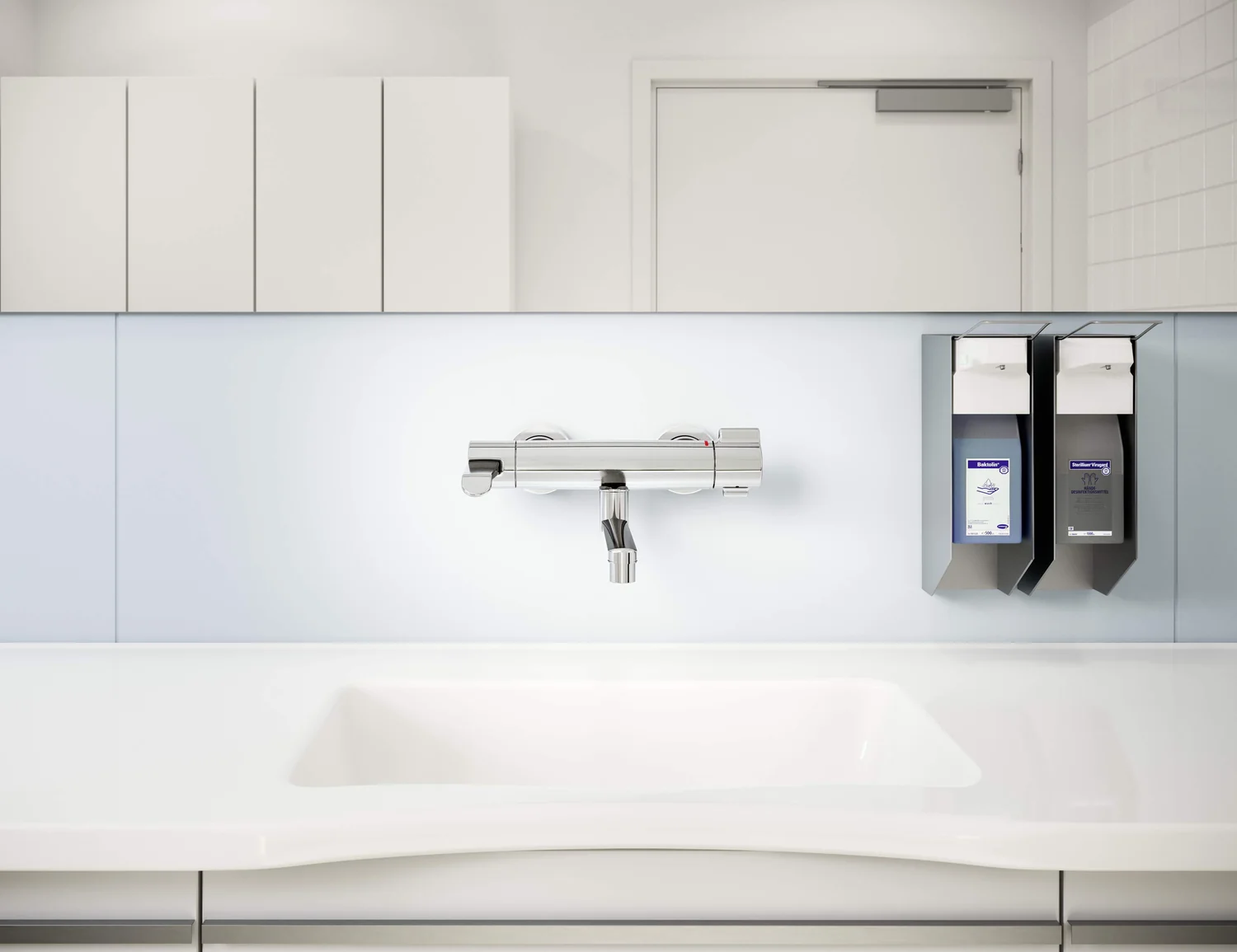 HansaCLINICA Waschtischbatterie HansaCLINICA 0880 Bedienungshebel lang Ausladung 285 mm Chrom