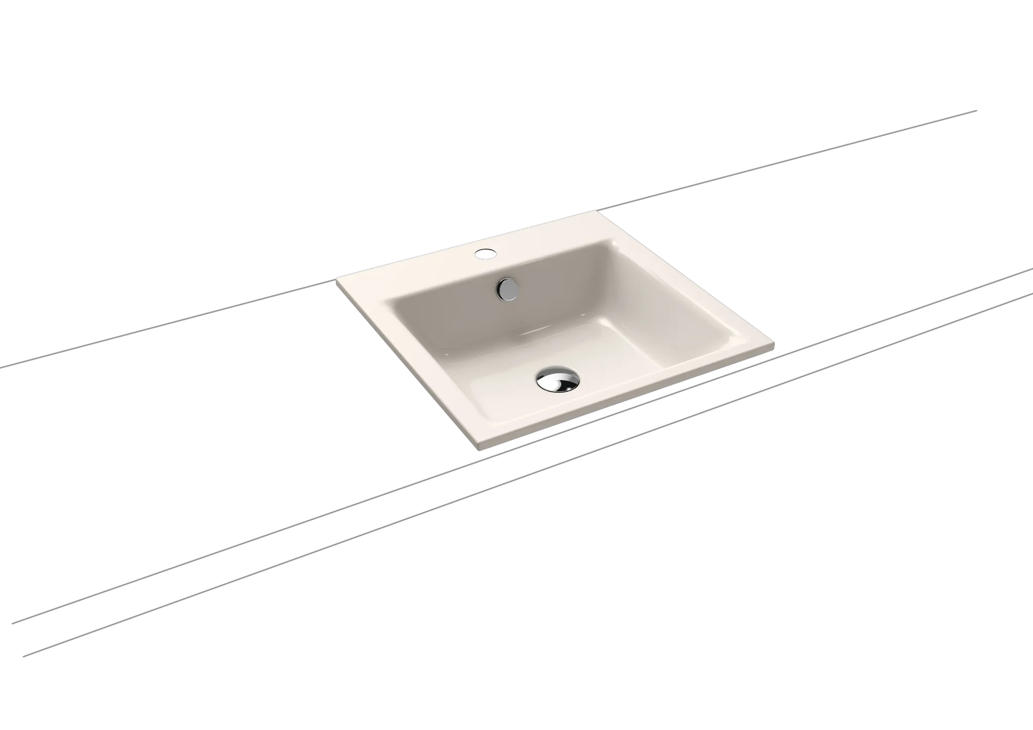 Einbauwaschtisch „Puro“ 46 × 46 cm in pergamon, mit Perl-Effekt