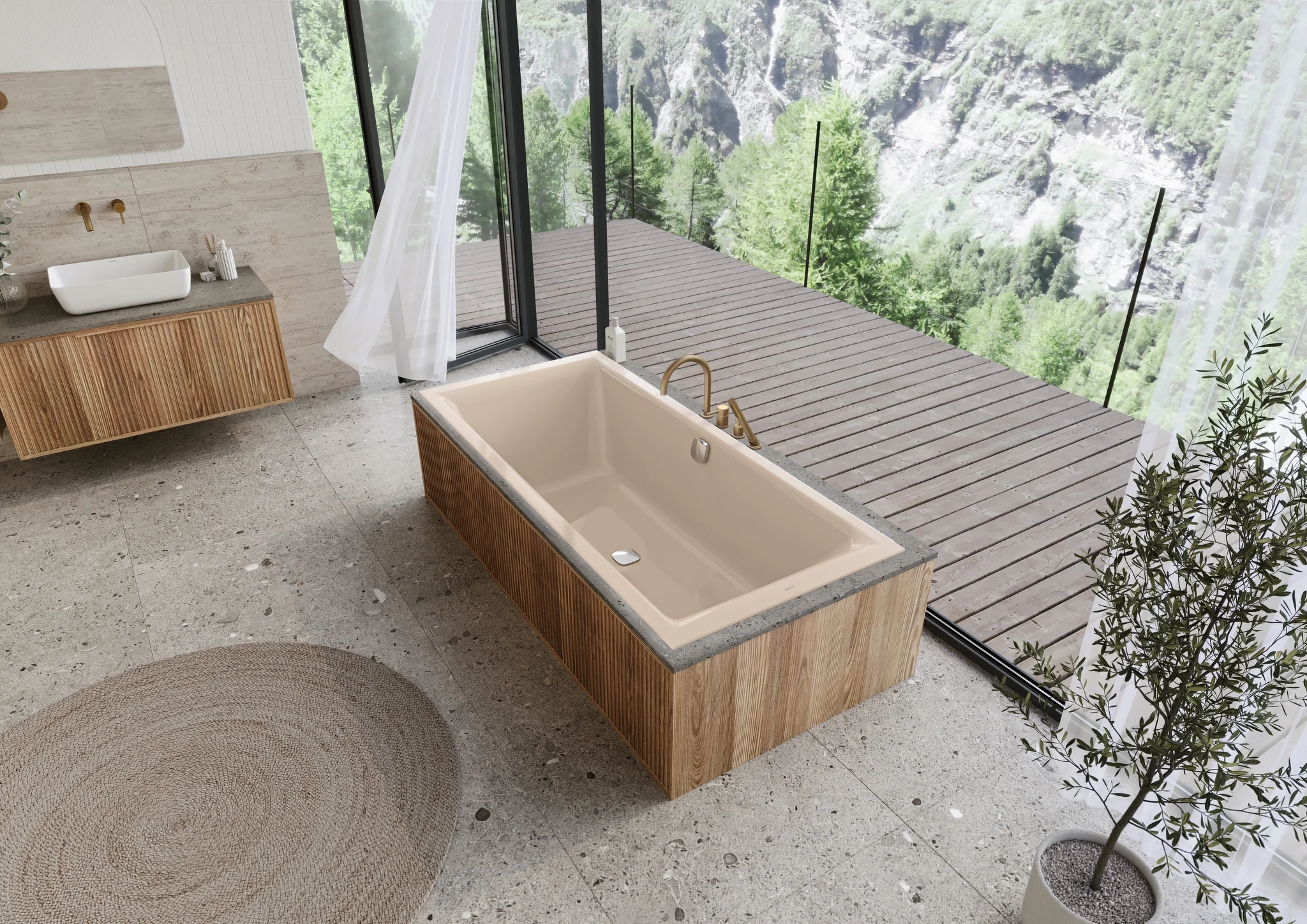 Kaldewei PURO NEXT DUO Badewanne, 1700x750 mm, bahamabeige, mit Griffloch