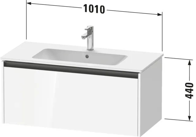 Duravit Waschtischunterschrank wandhängend „Ketho.2“ 101 × 44 × 48 cm in Weiß Supermatt