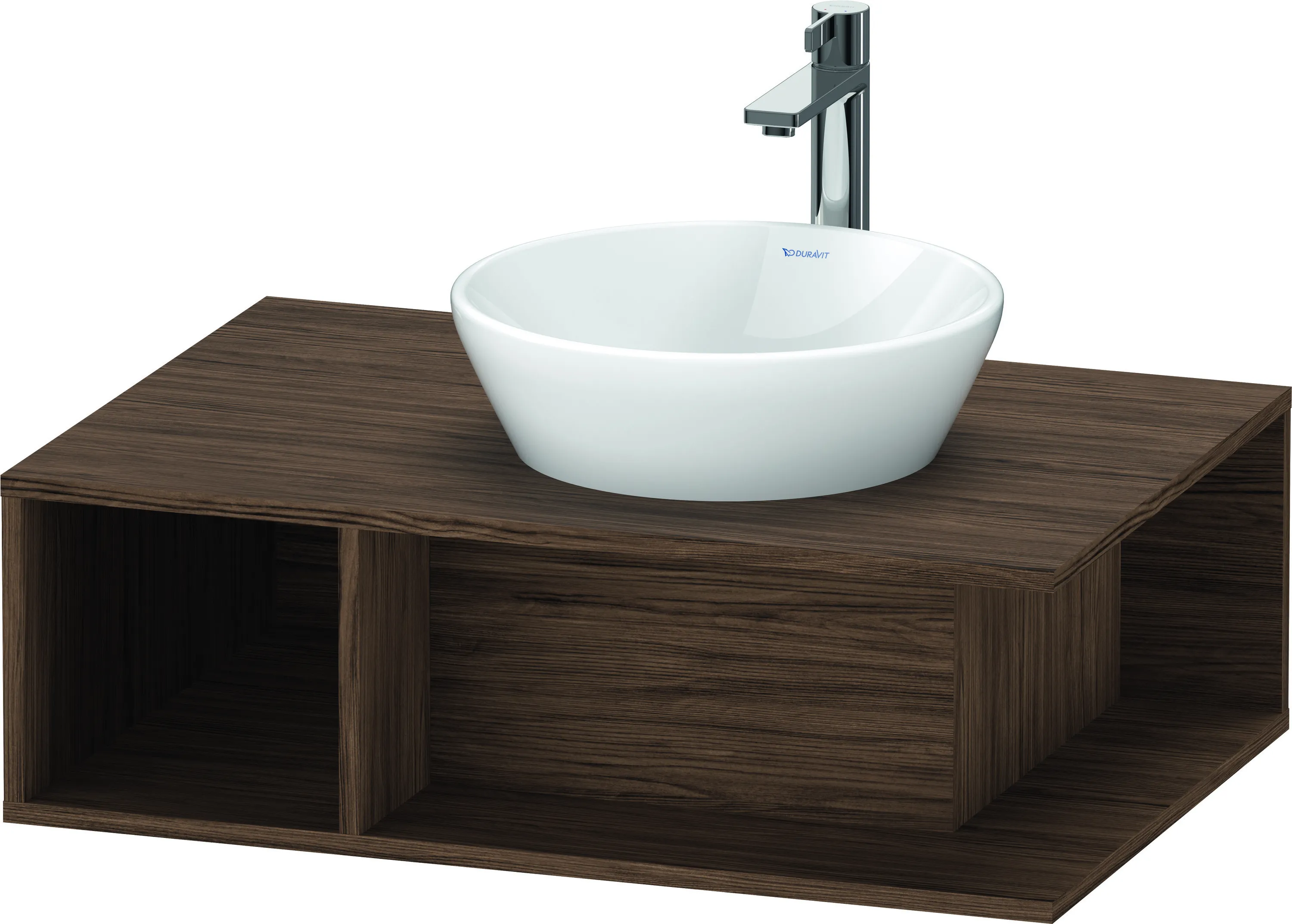 Duravit Waschtischunterschrank wandhängend „D-Neo“ 80 × 26 × 55 cm in Nussbaum Dunkel