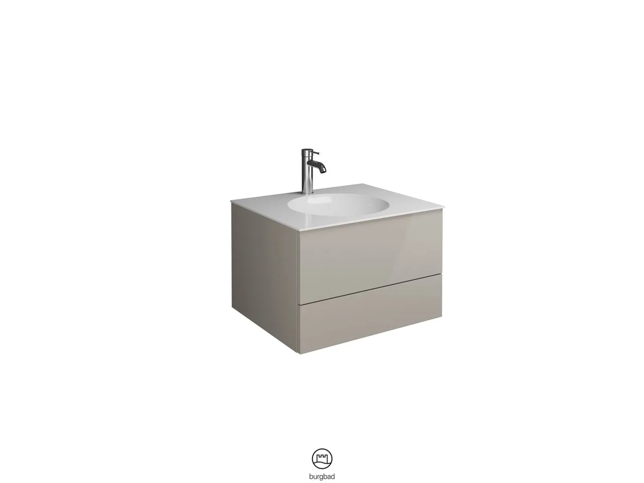 burgbad Coco HGL Waschtisch Set SFHR060 Mineralguss 505x606x406