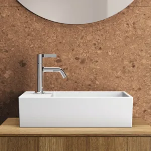 Ideal Standard Handwaschbecken Extra, Seidenweiß, 450x250x150 mm, 1 Hahnloch links mit Überlauf, geschliffene Unterseite