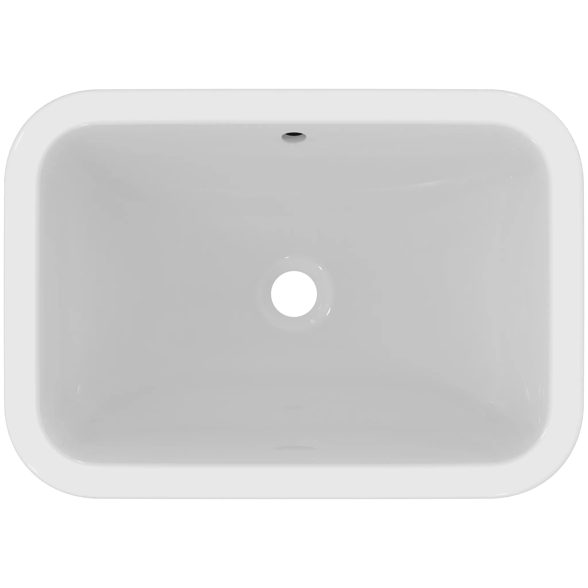 Ideal Standard Einbauwaschtisch Connect, rechteckig, ohne Hahnloch, mit Überlauf, Weiß