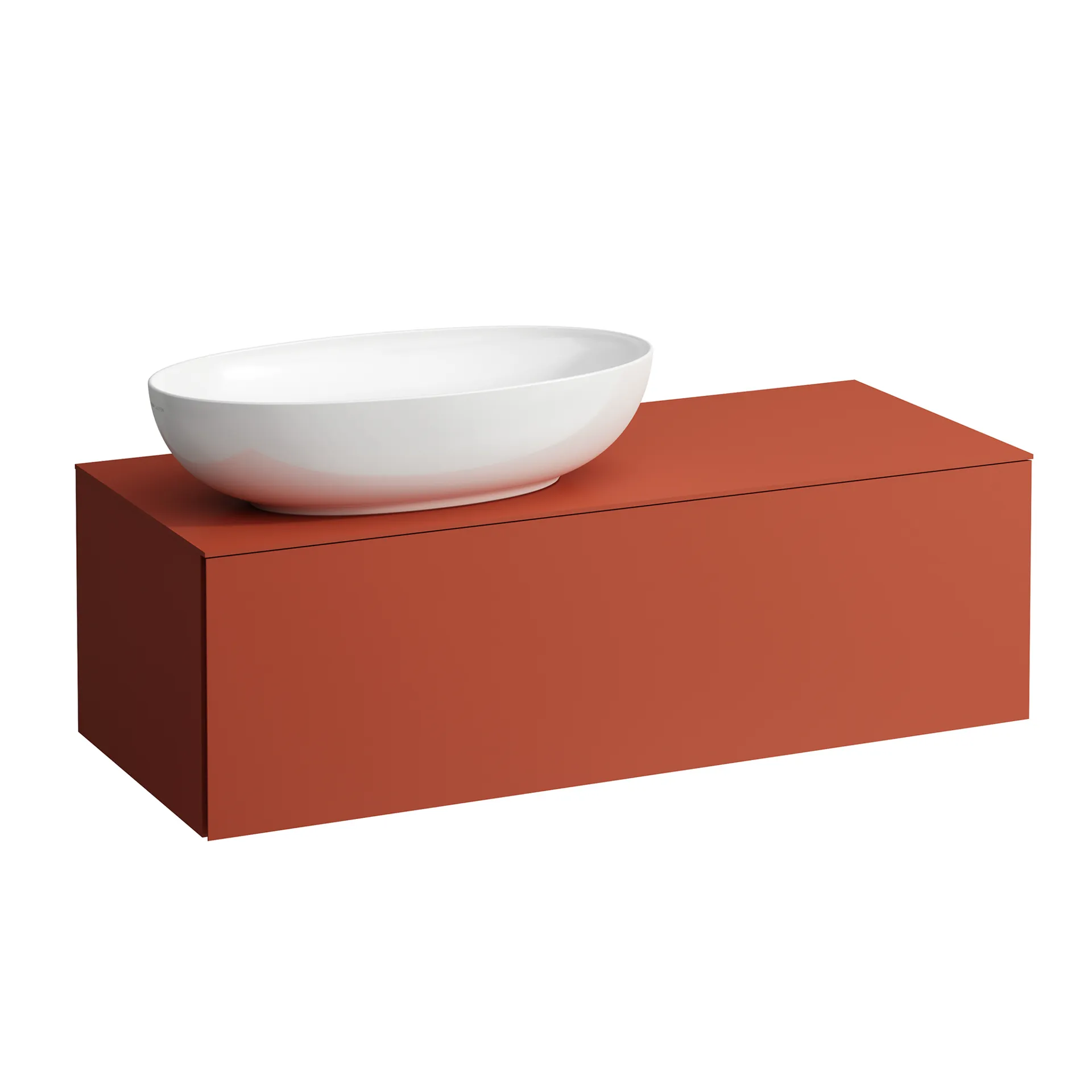 Laufen Schubladenelement „Ilbagnoalessi“ 1200 × 370 × 500 mm Terracotta, ohne Hahnlochbohrung, links Laufen Schubladenelement „Ilbagnoalessi“ 1200 × 370 × 500 mm Terracotta, ohne Hahnlochbohrung, links