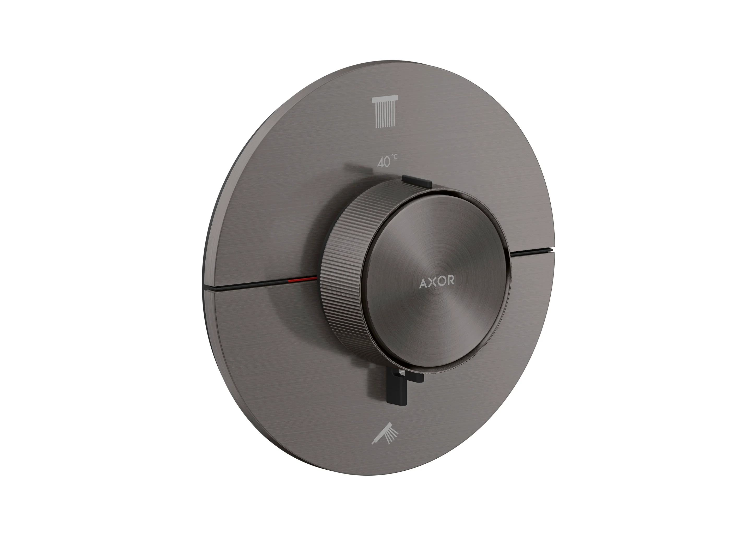 Hansgrohe AXOR ShowerSelect ID Thermostat Unterputz rund BBC, Brushed Black Chrome, 2 Verbraucher, flache Rosette, einfache Installation