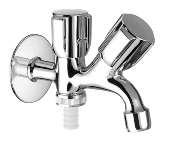 Kombi-Auslaufventil COMFORT, DN 15 G 1/2 AG, Schlauchverschraubung Ø 14,5 mm (DN 20 G 3/4 AG), chrom
