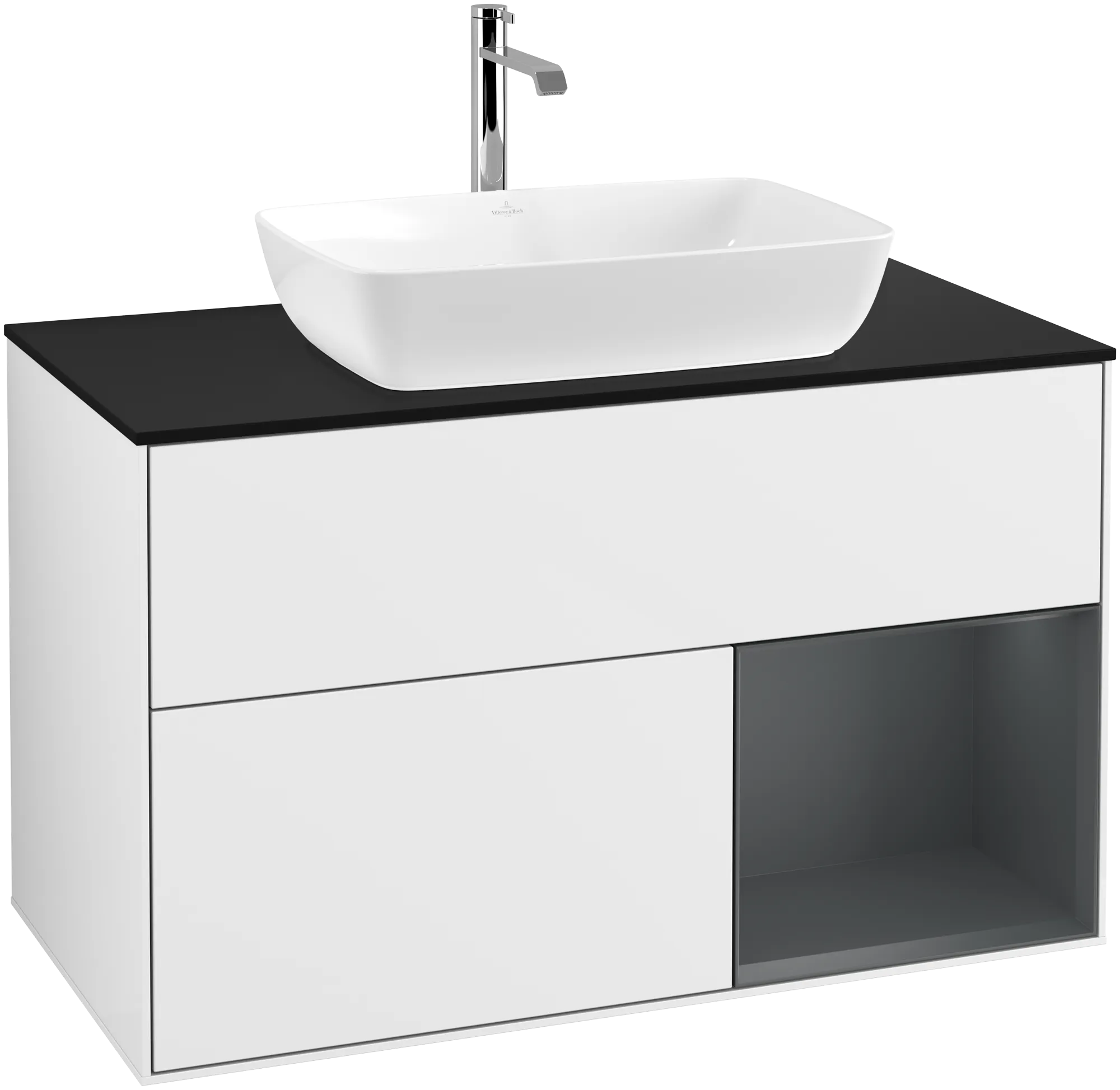 Villeroy & Boch Finion Waschbeckenunterschrank G78 1000x603x501mm Glossy White / Midnight Blue / Glass Black